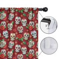thumbnail image 4 of Blackout Kids Curtains,Red Skull Rose Pattern Childrens Insulated Curtains Set Of 2,Bedroom Essentials,Toddler Room Decor 52x63in(132x160cm), 4 of 5