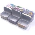 thumbnail image 4 of RSACCSKY 8Pcs Metal Hinged Tin Box Container Floral Farmhouse Rustic Mini Portable Small Storage Container Kit with Lid for Home Storage 2.1x1.5x1 Inch (Purple), 4 of 7