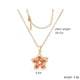 thumbnail image 3 of Collar de flores para mujer, colgante de flor de cristal giratorio, ajustable, giratorio, ideal para San Valentín, regalo de metal., 3 of 6
