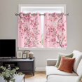 thumbnail image 4 of Spring Peaches Kitchen Curtains Window Panels, Botanical Blossom Flowers Branches Insulated Window Treatment Curtain, Grommet Curtains for Bedroom/Living Room/Bathroom, 2 Piece 52"Wx45"L, 4 of 8