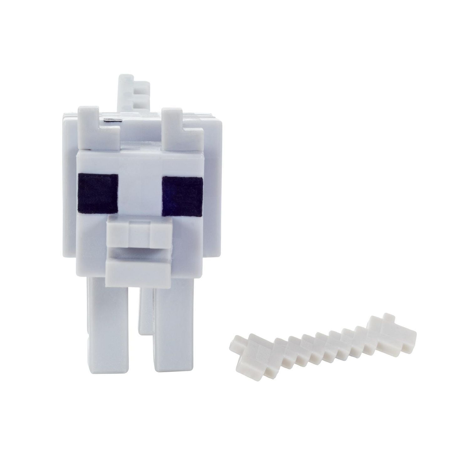 Figurine Création de Biome Skeleton Wolf Minecraft, personnages pixelisés authentiques inspirés du jeu vidéo