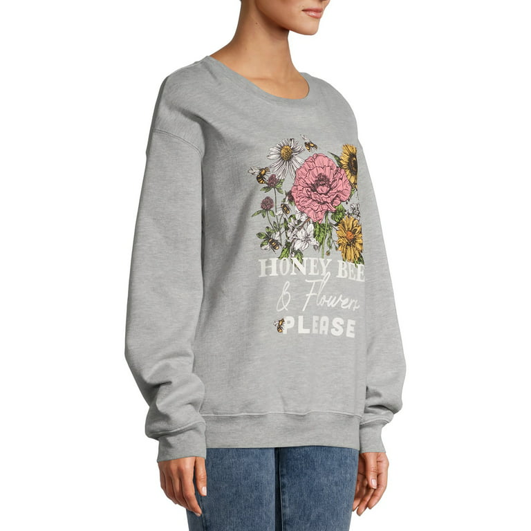 Sweatshirt Round Neck LS Flowers