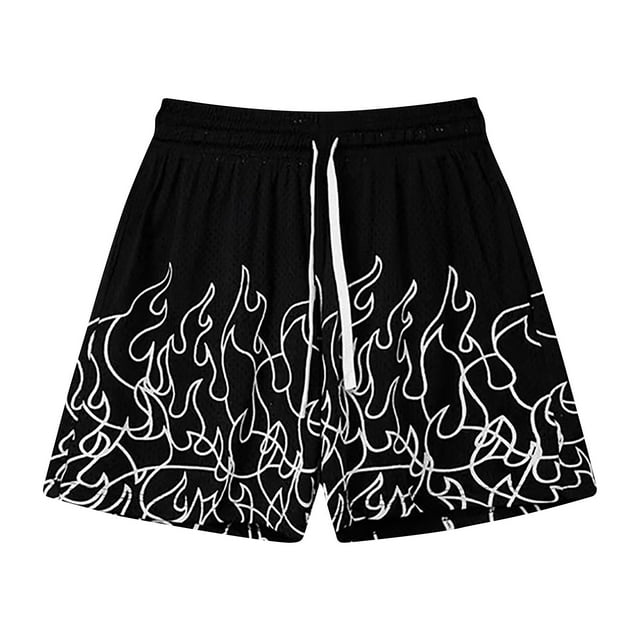 Pantalones Cortos Atléticos para Hombres Impresión de Verano Playa Fitness Run Casual Sports Mesh Pantalones Cortos de Transpirabilidad