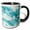 Black/White, variant on 3drose, Deep Aqua Angel Art, 11oz Two-tone Black Mug