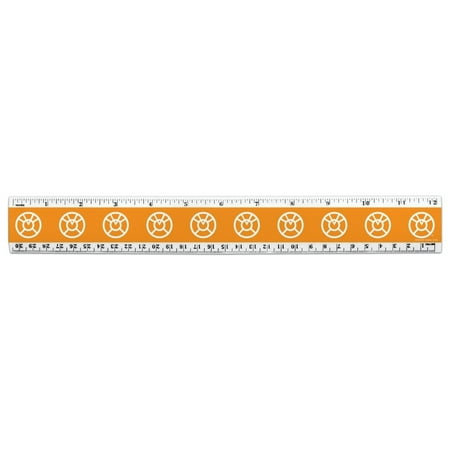 Green Lantern Blackest Night Orange Lantern Logo 12 Inch Standard and Metric Plastic Ruler