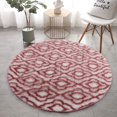thumbnail image 1 of Moroccan Boho Vintage Area Rugs Fluffy Plush Circle Rug Washable Retro Area Rugs Shaggy Carpet Mat for Living Room Bedroom Dinning Room, 2.6 ft, Brown, 1 of 3
