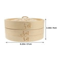thumbnail image 2 of SOPOTUTU Heat Conductivity Bamboo Steamer Basket Khaki 1 Set, 2 of 8