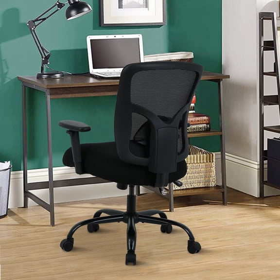 YRLLENSDAN,Ergonomic Office Chair,Home Office Desk Chairs,Mesh Office Chair,with Wheels and a Waist Support,Adjustable Height,Black