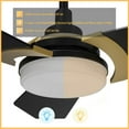 thumbnail image 4 of 52 inch 3 Blades Smart Indoor Ceiling Fan with Remote and LED Light Reverse Airflow Black and Gold, 4 of 6