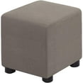thumbnail image 1 of Housse d'Ottoman Carrée Pliable Rangement Housses d'Ottoman Jacquard Extensible Cube Repose-Pieds Protège-Tabouret avec Bande Élastique (Grand, Taupe), 1 of 7