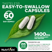 Nutrivein Organic Citrus Bergamot Supplement - Heart Health, Immune Support - 120 Capsules