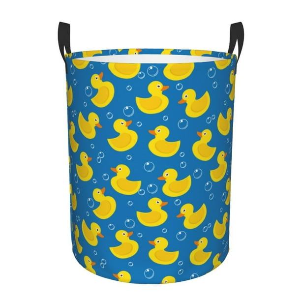 Fotbe Rubber Duck Cesto de Ropa con Asas, Cesto Impermeable de Gran Capacidad, Bolsa de Lavado para Dormitorio, Cesto de Ropa con Ruedas y Asas-Medium