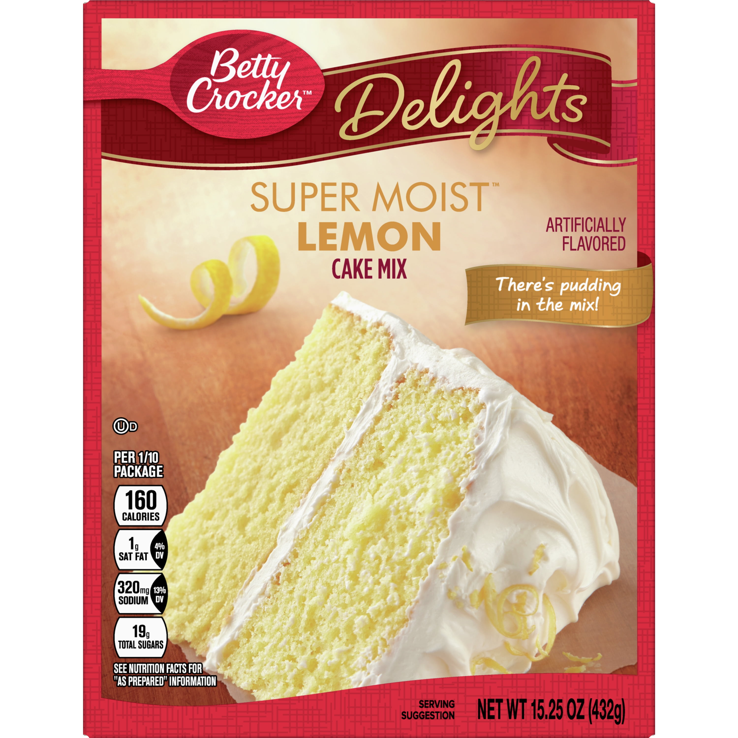 Betty Crocker Delights Super Moist Lemon Cake Mix, 15.25 oz.