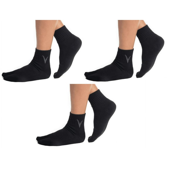 Shop Conchel's 3 Pairs Black Wool Casual or Hiking V-Toe Flip-Flop Tabi Big Toe Socks