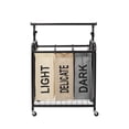 thumbnail image 2 of Oceanstar 3-Bag Metal Rolling Laundry Sorter, Adjustable Hanging Bar, Multicolor Polyester Bags, 28 L x 18.12 W x 41 H, TLS1385-HG-COLOR, 2 of 6