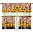 thumbnail image 1 of Sunflower Kitchen Curtain and Valance Set Music Notes Rod Pocket 24" Tier Curtains Light Filter Privacy Drapes for Home Cafe Bar Window Curtains,Pack of 3, 1 of 1