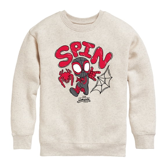 Spider-Man - Scribble Spin Graphic Long Sleeve Fleece Sweatshirt