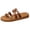 Brown, variant on Rokment Women's Memory Foam Cushioned Platform Slip on Sandals Stylish Casual Metallic Patchwork Thick Sole Yoga Mat Dress Flat Comfortable Walking Slippers for Beach Vacation Summer Red Size 9.5