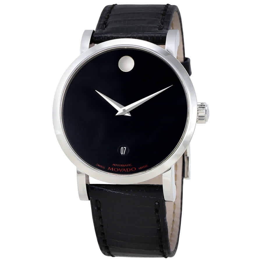 movado men's 2100002 museum black stainless steel watch