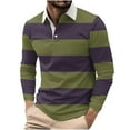 thumbnail image 2 of Mens Shirts Under $10 Men's Striped Lapel Long Sleeved Shirt - Casual Golf Shirt, Loose Business Shirt, 2 of 5