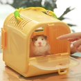 thumbnail image 1 of Jaula de transporte para hámster, jaula de transporte para animales pequeños, transpirable, para viajes, con botella de agua al vacío, jaula de viaje Amarillo, 1 of 8