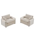 thumbnail image 5 of Miekor Furniture Luxurious and Sophisticated Deep Seated Sofa Set with Two Single Sofas in Light Beige Corduroy Fabric, Set of 2 Accent Chair for Living Room 0764, 5 of 16