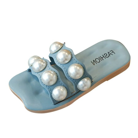 

AIMAOMI Children Slippers Fashion Summer Beach Sandals Fashion Fairy Style Big Pearl Slippers H