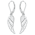 thumbnail image 3 of 18K White Gold Plated Leverback Angel Earring with crystals, 3 of 4