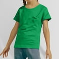 thumbnail image 4 of Hiiyo T-Shirt à Manches Courtes Uni avec Poche en Forme de Cœur pour Filles, Vert, 4 of 7