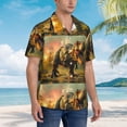 thumbnail image 2 of KLL Men's Hawaiian Shirt Short Sleeve Button Down Beach Shirts-Realistic Style Forest Dinosaur, 2 of 5