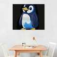 thumbnail image 2 of Autua Penguin Canvas Wall Art Living Room Bedroom Home Office Decor 16x12in, 2 of 6