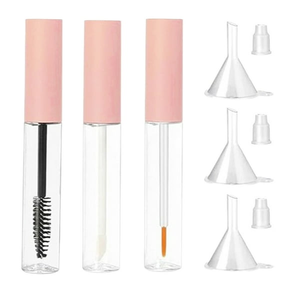 Hyasfey 10ml Empty Mascara Tube Set Leak-proof Travel Bottles DIY Dispensing Bottles with Funnel And Washer for Lip Gloss Mascara False Eyelashes Glue