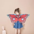 thumbnail image 4 of Cape Papillon Aile de Papillon Accessoire de Cosplay Performances sur Scène Fête Mascarade Costumes de Jeu Costume Cape Cape pour Accessoires Enfant Rouge, 4 of 7
