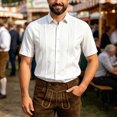 thumbnail image 2 of VeFlora Men's Oktoberfest Outfits, Short Sleeve Button Down Oktoberfest Shirts for Men, October Festival Dress Shirt, Casual Top for Oktoberfest, Party and Daily Wear(White5/S), 2 of 4
