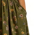 thumbnail image 5 of CHGBMOK Vintage Floral Wrap Midi Dress Women High Waist Tummy Control Short Sleeve Pocket Flowy Sundress S-5XL Elegant Dress for Wedding Party Daily Travel, 5 of 7
