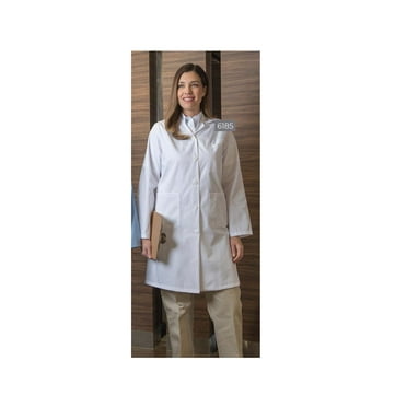 Women’s Premium Lab Coats Knit Cuff Poly Cotton Button Closures Fabric twill 5.5oz Poplin 65/35 Poly/Cotton design 3 Pockets Color WHITE Available sizes XS-XL (Sold as 2's/ Pack)