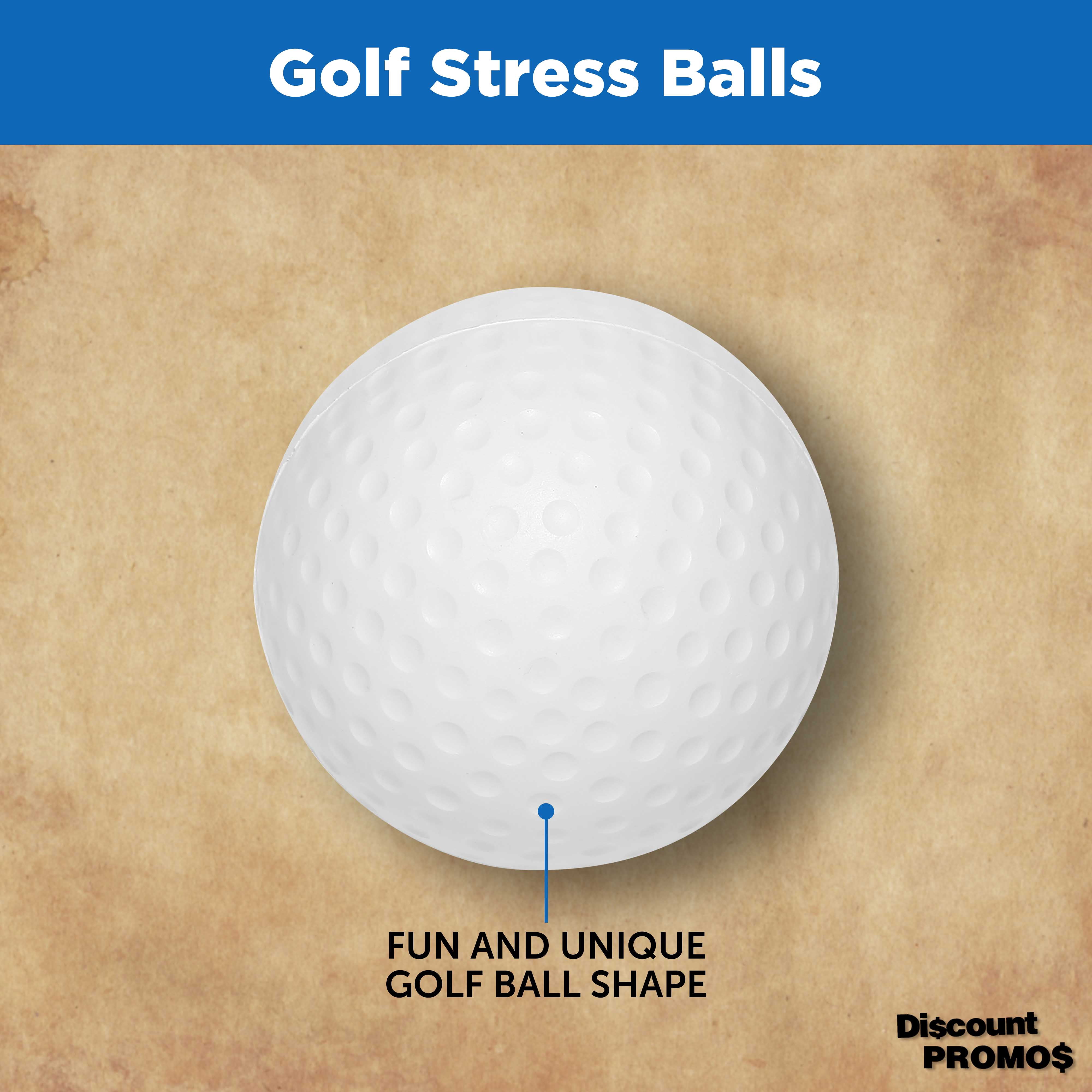 Golf Stress Balls Set of 10, Bulk Pack - Anxiety Stress Relief, Perfect for Your Desk, Office or Home - White
