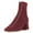 Dark Red, variant on YDN Women Western Block Mid Heel Lace Up Short Boots Closed Toe Ankle Booties Side Zipper Office Shoes Size 7 Green