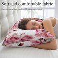 thumbnail image 5 of Pink Roses Pillow Covers, Linen Long Throw Pillow Case, Spring Floral Elegant Pastoral Butterfly Holiday Pillow Protector Decorative Cushion Cover for Living Room/Bedroom 16" x 24", 5 of 8
