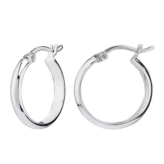 Gold & Honey 925 Sterling Silver 18mm Click-Top High Polish Hoop Earrings, Adult Female Women