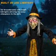 thumbnail image 3 of Halloween animated witch with sound and light effects (AAA batteries not included), perfect for haunted house decoration, voice-activated witch party horror hangings, Halloween escape props, 3 of 8