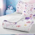 thumbnail image 4 of meiyoeat Cartoon Mermaid Print Bed Spread Queen For Girls,Magic Ocean Animals Queen Coverlet Set,3 Pieces,1 Quilt and 2 Pillowcases, 4 of 7