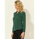 thumbnail image 5 of Blusa de gasa sólida de manga larga para oficina de trabajo para mujer Verde oscuro L, 5 of 5