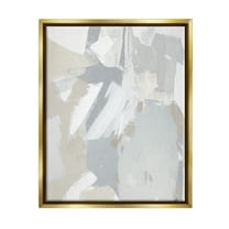 Stupell Industries Abstract Grey Collage Abstract Painting Gold Floater Framed Canvas Art Print Wall Art, 25 x 31