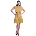 thumbnail image 5 of Moomaya Womens Ruffle Sleeve A,Line Schiffli Dress Solid Designer Party Dress, 5 of 7