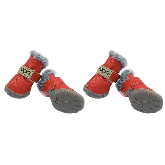 Acahhotxx Puppy Shoes, Dog Snow Booties Sock Boot Rain Booties Waterproof Breathable Wearable for Small and Large Dogs - Red - 1