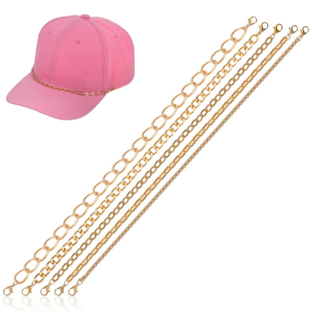 1 juego de cadena para gorra de béisbol, cadena de red para la parte trasera, cadena decorativa para gorra, adornos desmontables para gorras, cadenas para viseras, accesorios para gorras