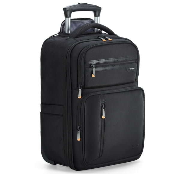 Rolling Backpack Ponhog para portátil de 17 pulgadas con ruedas, color negro