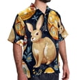 thumbnail image 2 of Easter Men's Hawaiian Short Sleeve Printed Button Down Poplin Casual Summer Beach Shirt, Unisex, 2 of 6