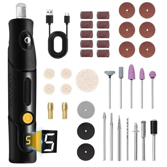 Cordless Rotary Tool, 5 Speed USB Rechargeable Rotary Tool Kit with Accessories, Mini Charging Power Tool